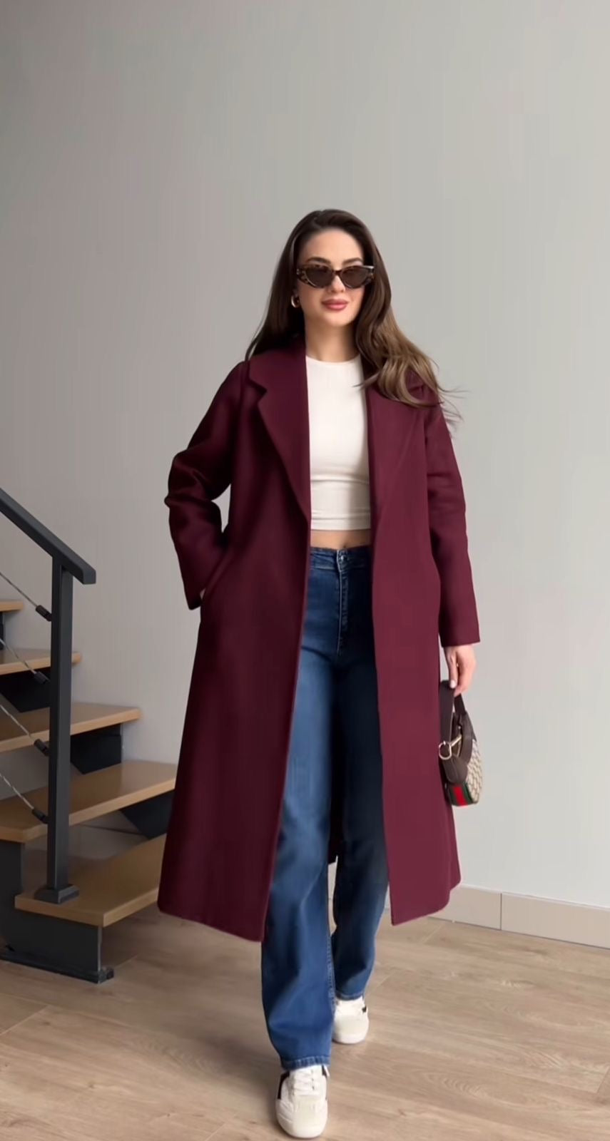 Winter Fleece Coat With Belt & Double Side Pocket