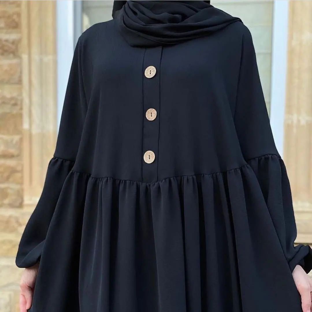 Wood button Abaya