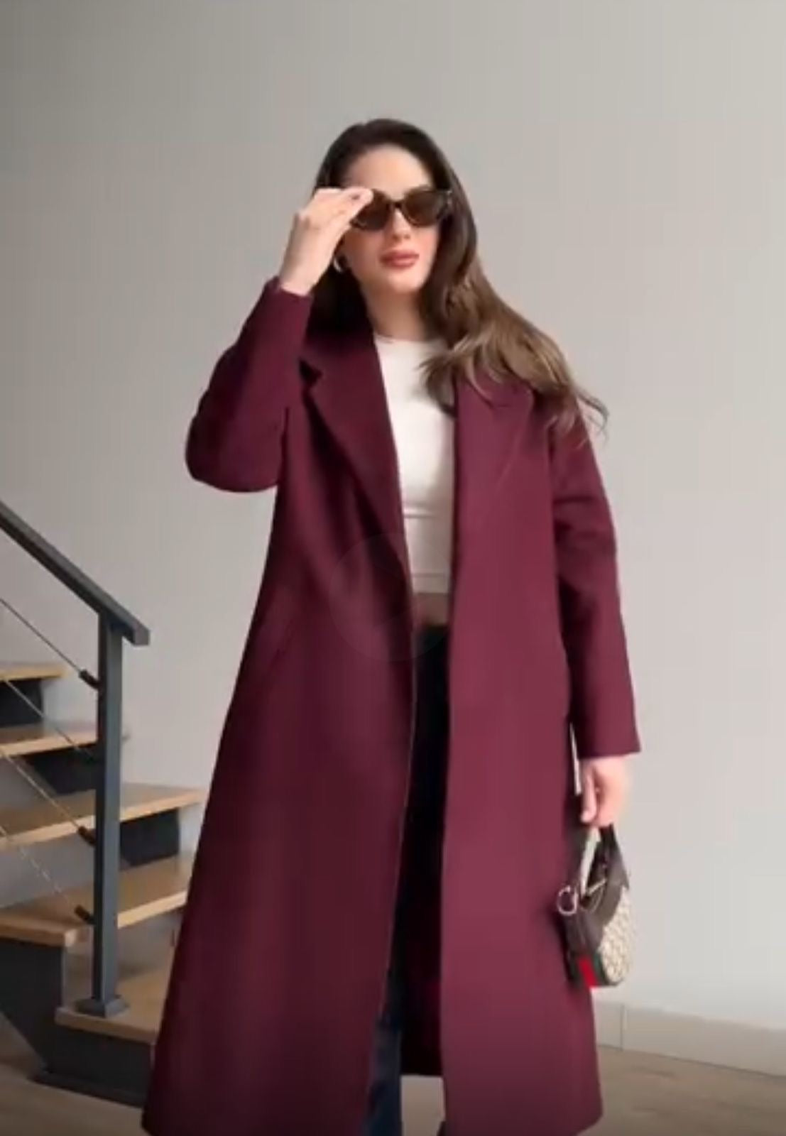 Winter Fleece Coat With Belt & Double Side Pocket