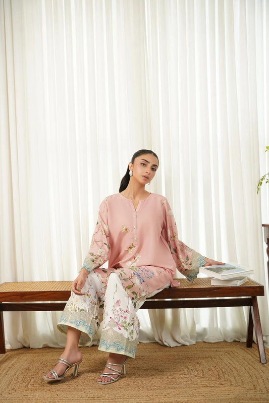 *PINKISH PRINTED 2PC*