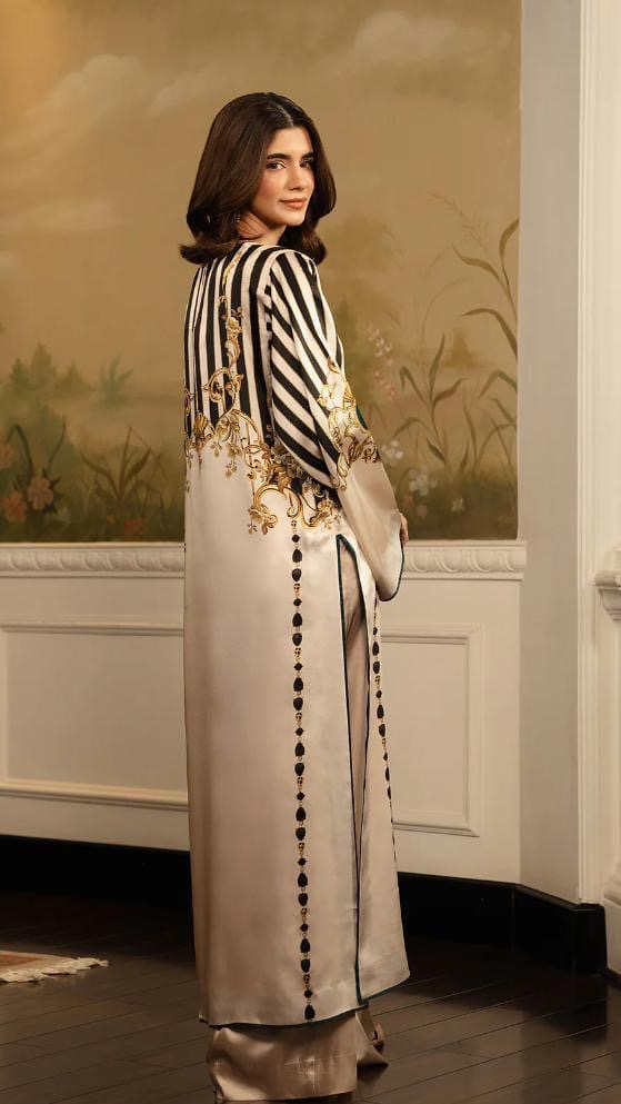*IVORY ROYAL PRINTED LONG SET  2PCS*