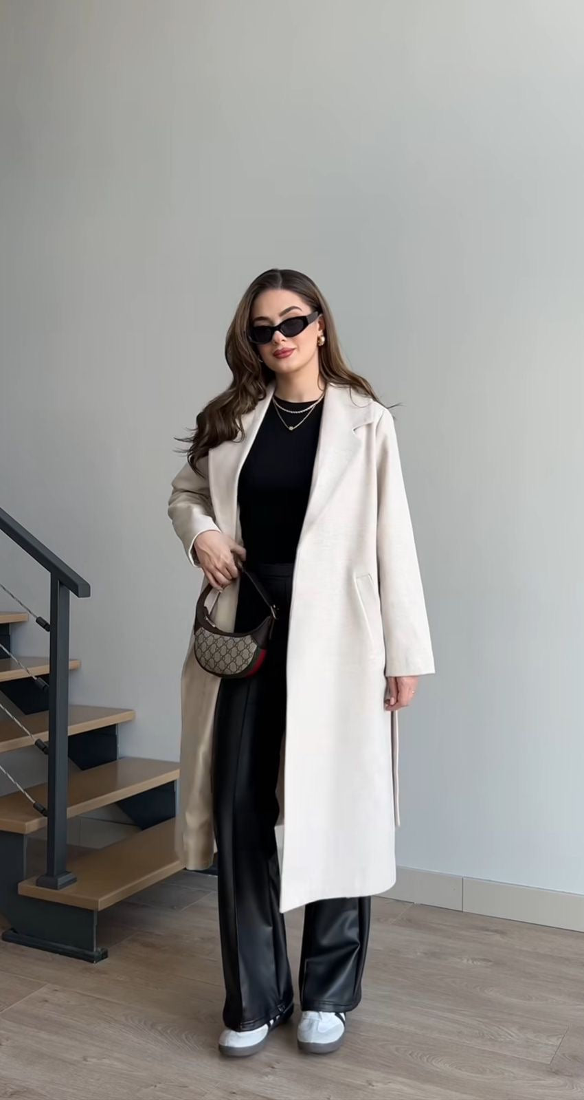 Winter Fleece Coat With Belt & Double Side Pocket