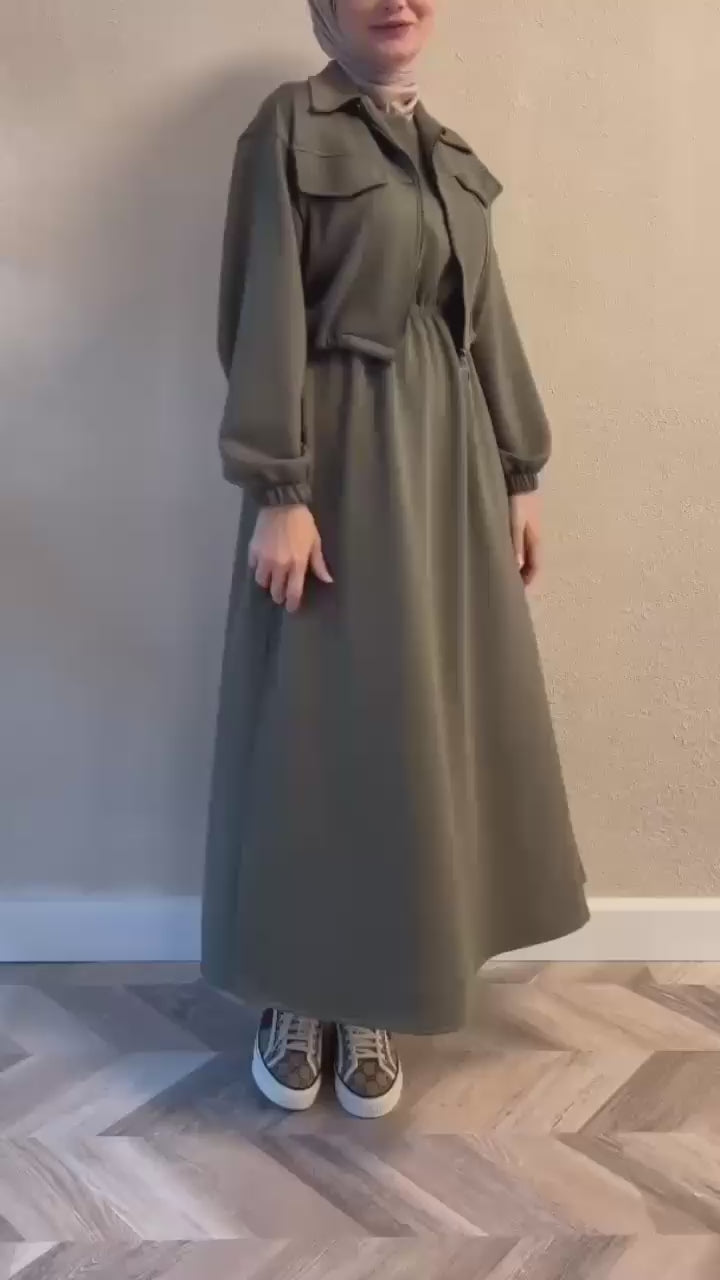 Winter Collection Zipper Coati With Maxi