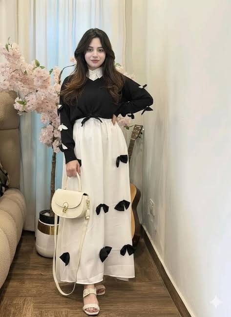 Bow Top with Flare Skirt