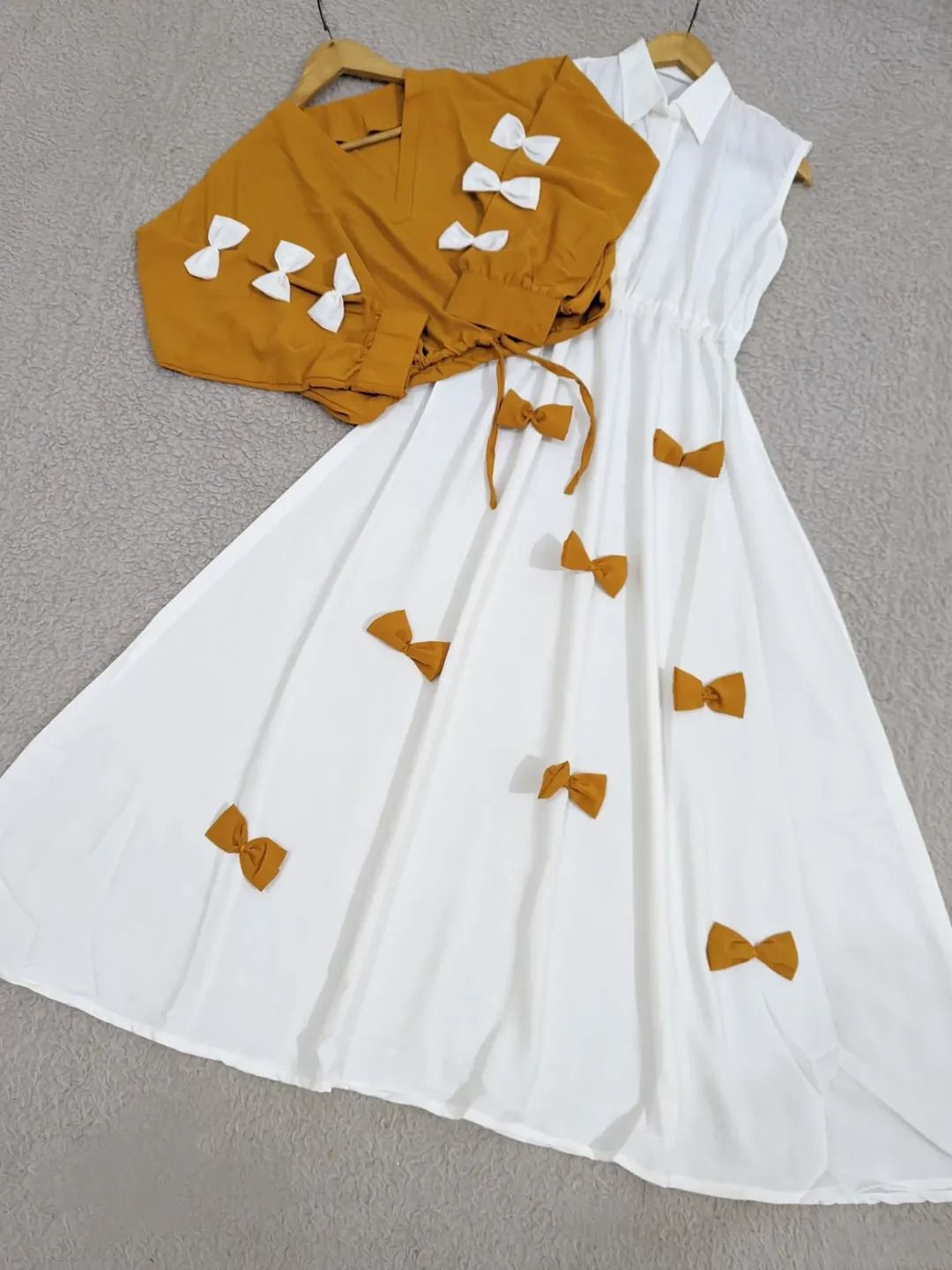 Bow Top with Flare Skirt