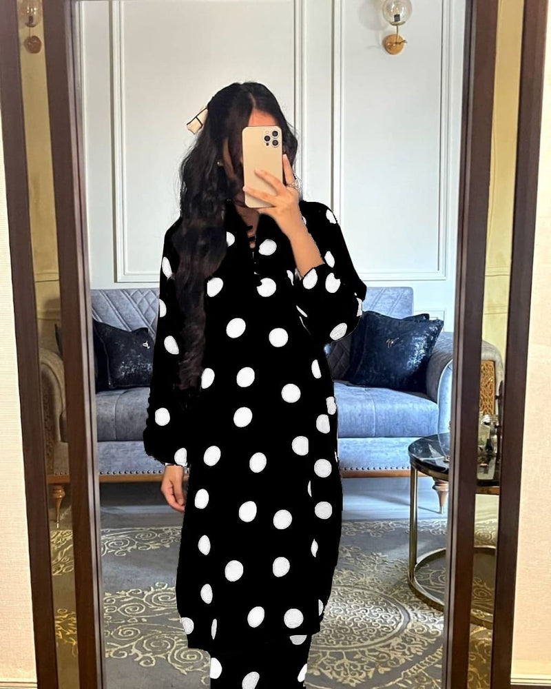 New Polka dots Printed 2Pec Suit