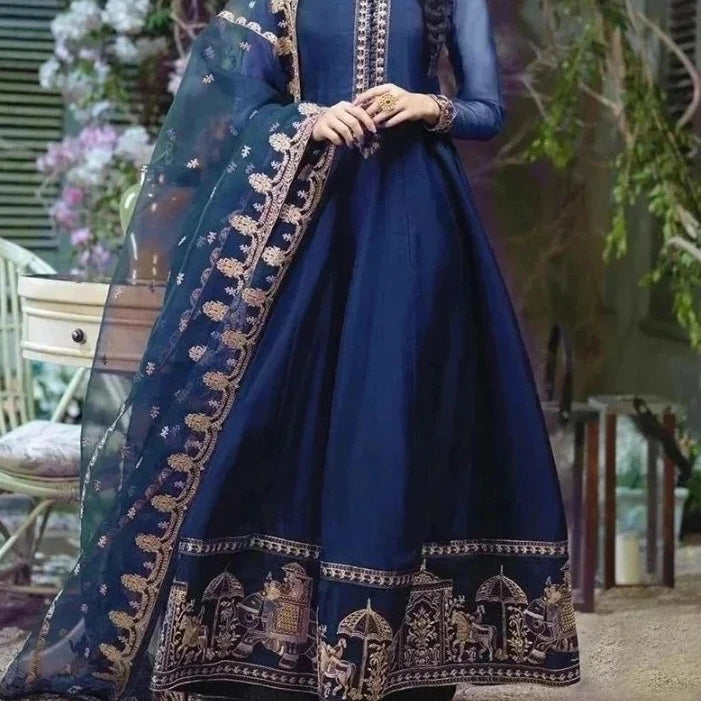 *** NEW EID COLLECTION***
Shahi Border Embroidery Maxi With Embroidery Dupatta  Pec Suit