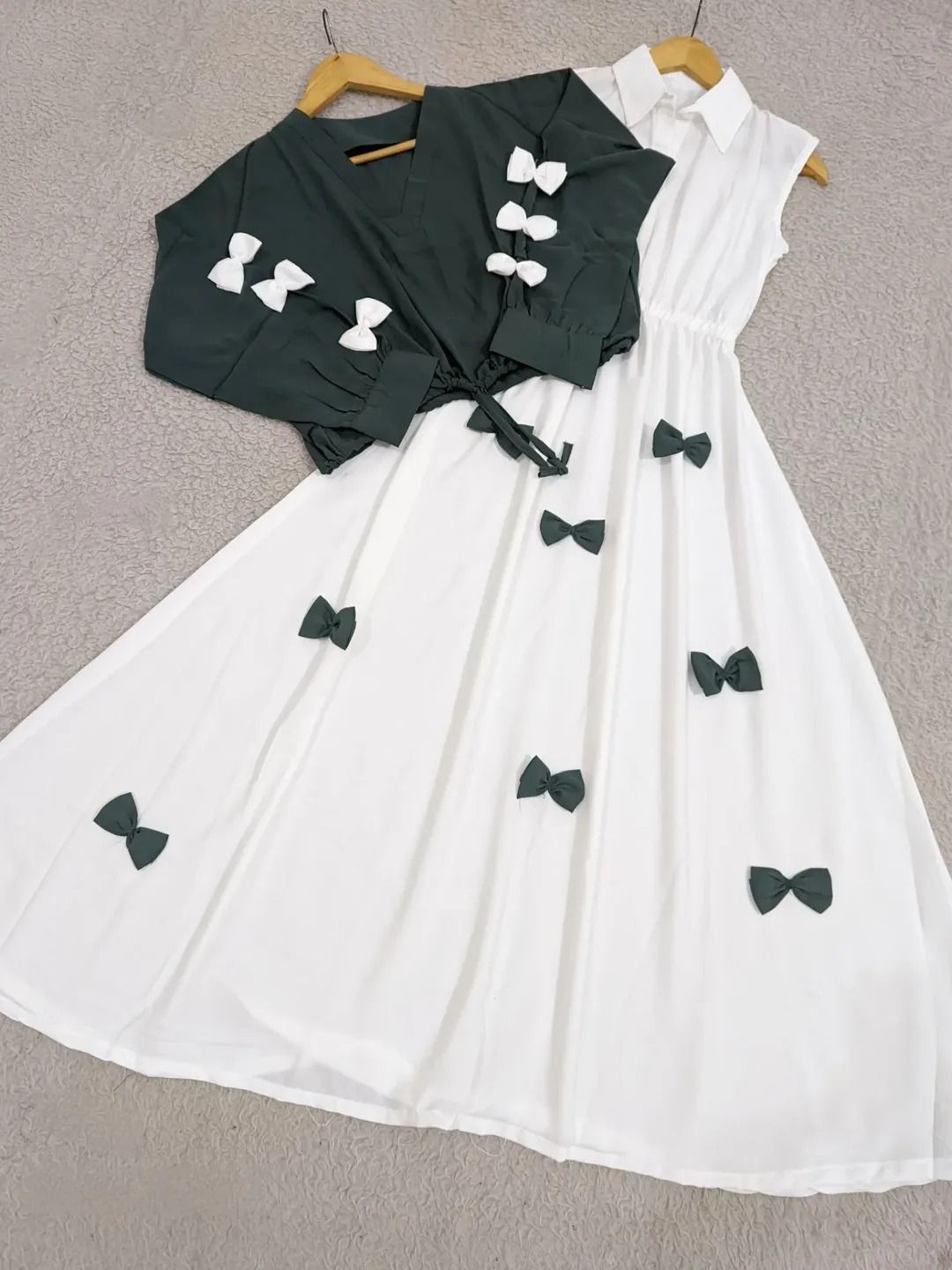 Bow Top with Flare Skirt